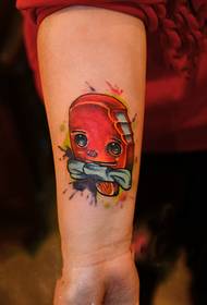 Креативна црвена црвена мала слика за тетоважа со рака