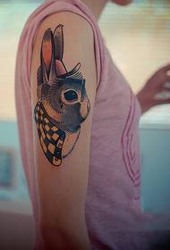 Söt bild för tatuering för kanin docktarm