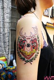 Setšoantšo se ncha sa tattoo ea reindeer arm
