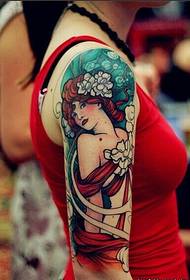 Piękno ramię seksowny klasyczny wzór piękna tatuaż tatuaż obraz