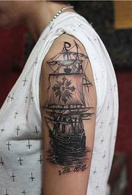 Personalized arm fashion good looking sailing tattoo picture