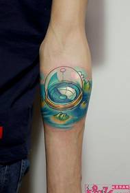 One Piece Permanent Compass Arm Tattoo Picture
