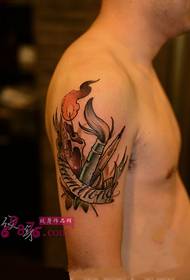 SCHULE Wind Candle Arm Tattoo Bild