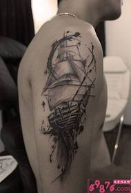 インク帆帆腕タトゥー画像