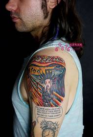 Vento creativo che grida immagine creativa del tatuaggio del braccio