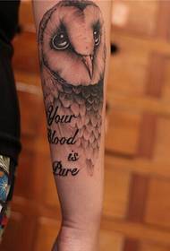 Consiglia un'immagine del modello del tatuaggio del gufo del braccio
