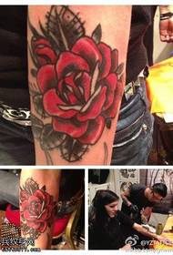 Fascinante modellu di tatuate di rose fiammante