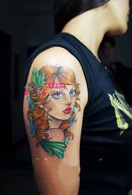 Maschera del tatuaggio del braccio del ritratto del vento della scuola