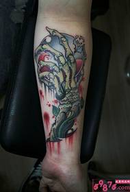 Europe and the United States hand bone crystal ball arm tattoo pictures