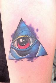 Kolorowy obraz tatuażu God Eye z osobowością ramienia
