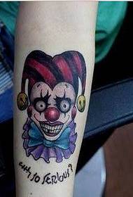 ელეგანტური მკლავის ფერი პიროვნების ლამაზი გამოიყურება clown tattoo ნიმუში სურათი
