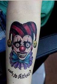 Elegante tatuaxe de patrón de payaso