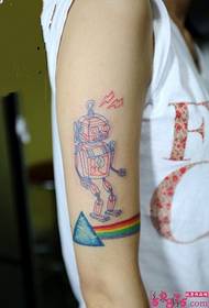 Rainbow robot cute arm tattoo picture