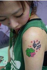 სილამაზის arm clover შენიშვნა tattoo ნიმუში სურათი