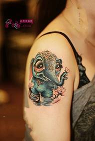 Cute Meng Q Elephant Arm Tattoo Picture