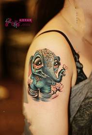 Poza tatuaj braț elefant drăguț Meng Q