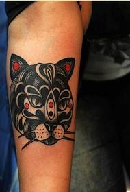 Personalizované módní rameno dobře vypadající černá kočka tetování vzor obrázek