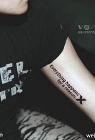Handsome cool English tattoo pattern