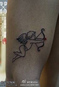 Padrão de tatuagem de Cupido bonito amor
