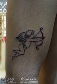 Cute liefde cupid tattoo patroon