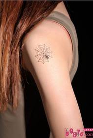 Girl's arm slegs 'n pragtige spinneweb tatoeëermerk foto
