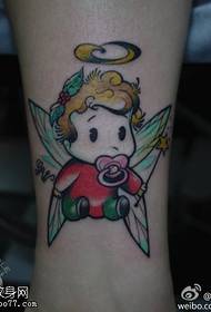 Arm color little angel tattoo pattern