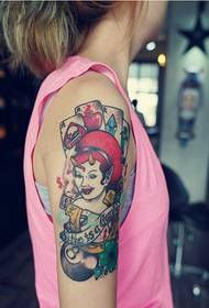 Слика модне женске руке личност ђаво девојка тетоважа слика