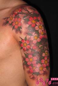 Herenarm Tough Han Sakura tattoo-afbeeldingen