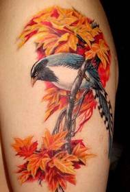 Mol lámhdhreach tírdhreach álainn de phictiúr tattoo buí oriole buí