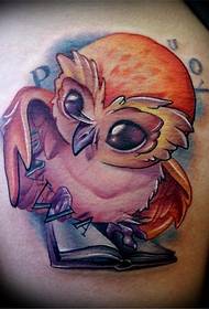 手臂彩色猫头鹰纹身图案分享图片