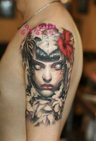 Creative portrait personality arm tattoo picture