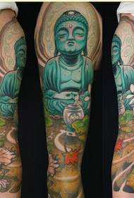 Persoanlikensarmmoadekleur Buddha tatoetepatroonfoto