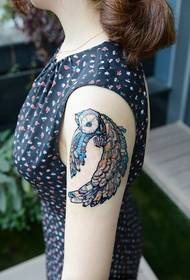 Creative arm owl fashion tattoo picture