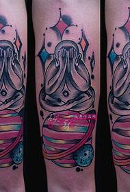 Alternative creative planet monkey arm tattoo picture