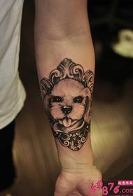 Söt hund avatar arm tatuering bild