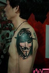 V Wort Vendetta Charakter Protagonist Arm Tattoo Bild