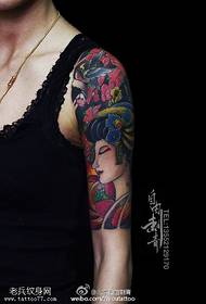 Braccio motivo tatuaggio giapponese e geisha del vento