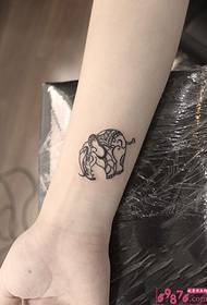 梵花小象手臂纹身图片