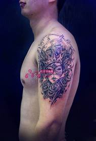 Imagen de tatuaje de retrato de Medusa vintage de brazos de hombres