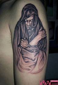 Blogo charakterio rankos tatuiruotės paveikslas