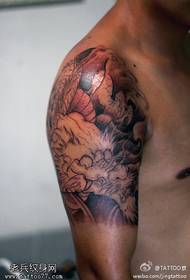 Modeli tatuazh i butë Weiwulong 23980 @ Modeli i tatuazhit të kafkës së egër abstrakte