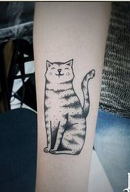 Kepribadian lengan gambar pola tato kucing yang indah