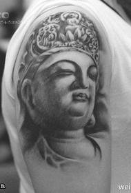 Divine Quiet Buddha Head Tattoo Pattern