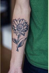 Asmenybės rankos gražus saulėgrąžų tatuiruotės paveikslėlis