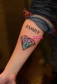 Fresh and cute little diamond arm tattoo picture
