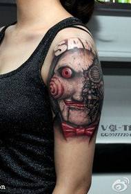 Horror grujeleg hallef Gesiicht Tattoo Muster