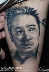Bela portreta tatuaje-ŝablono