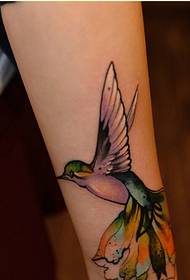 Slika personalizirane ruke dobro izgleda uzorak tetovaža lastavica u boji