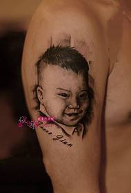 Cute kid portrait arm tattoo picture