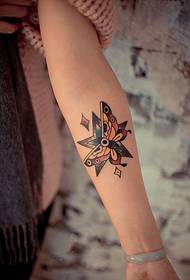 Color butterfly arm tattoo picture